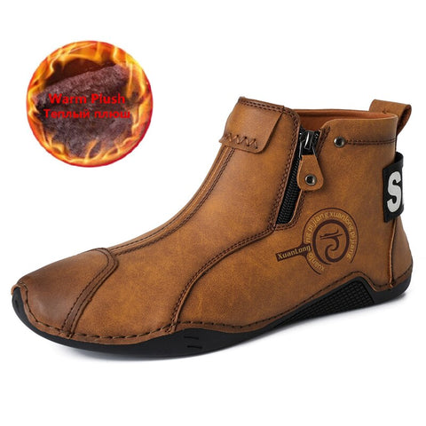 Men  Waterproof Leather Snow Boots