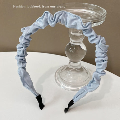Women  Candy Color Pleated Bowknot Hairbands