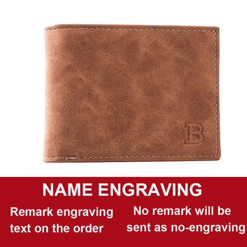 Men  Engraving Slim Card Holder