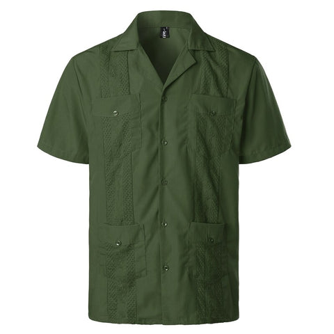 Cuban Camp Collar Guayabera Shirt