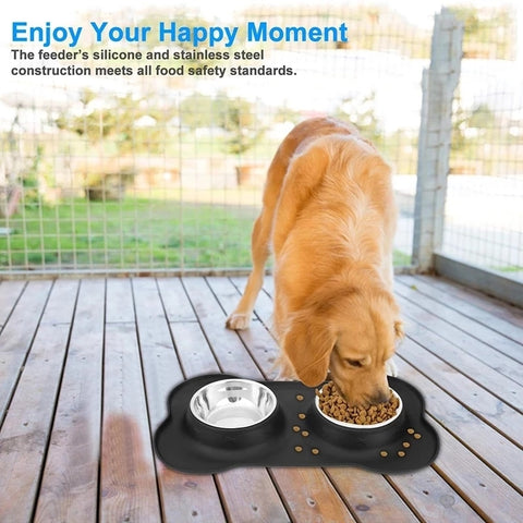 Double Dog Bowl Silicone Mat