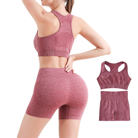 Seamless Sports Yoga Shorts Sets