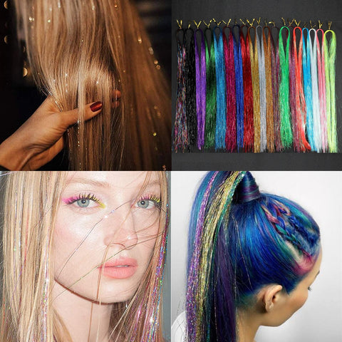 Rainbow Shiny Sparkle Hair Tinsel Kit