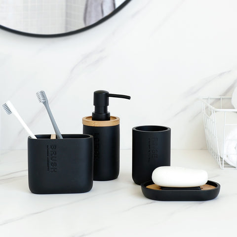 Matte Black Bathroom Accessories Set
