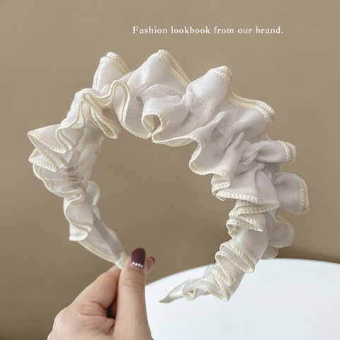 Women  Candy Color Pleated Bowknot Hairbands
