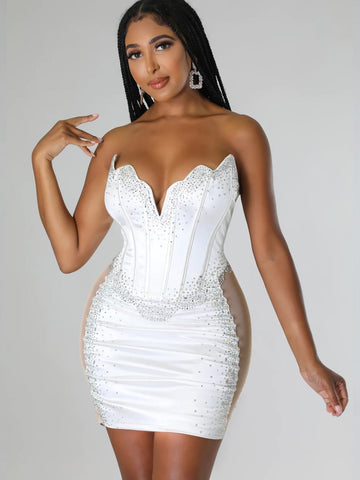 Bonnie Forest Elegant Black Crystal Short Party Dress