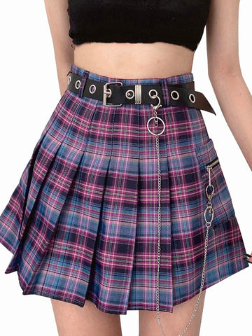 Women Plaid Tennis Skirt