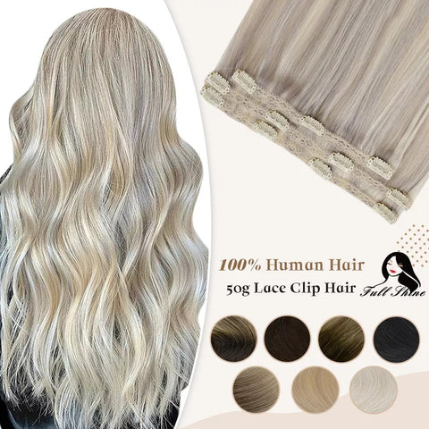 New Full Shine 50 Grams Clip in Hair Extensions