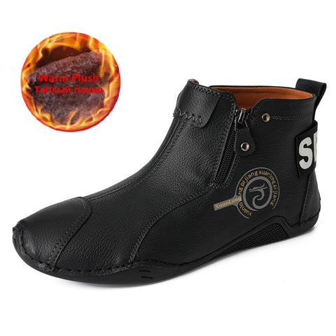 Men  Waterproof Leather Snow Boots