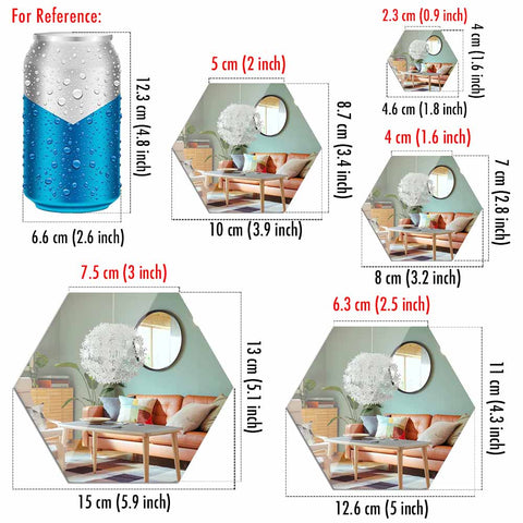 Hexagon Mirror Wall Stickers