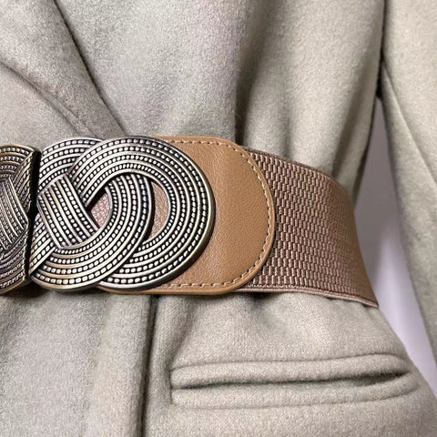 Ladies Wide Elastic Waist Belt