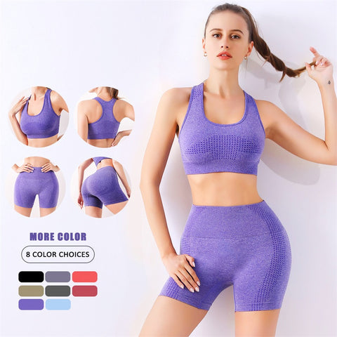 Seamless Sports Yoga Shorts Sets