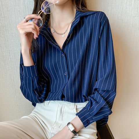 Woman Long Sleeve Chiffon Shirt