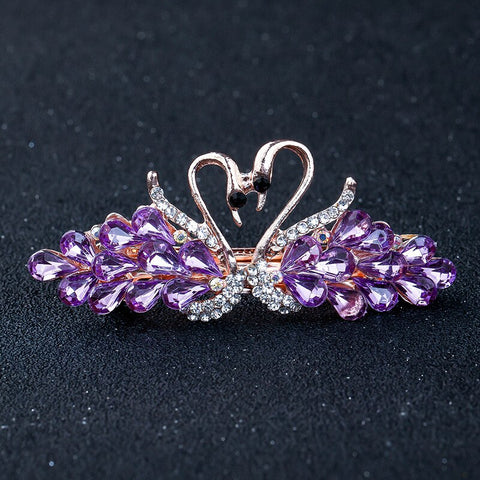 Women Crystal Pearl Bow Hair Clips