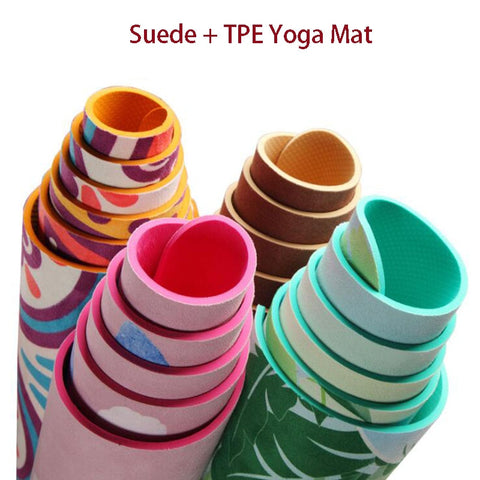 Lotus Pattern Suede TPE Yoga Mat