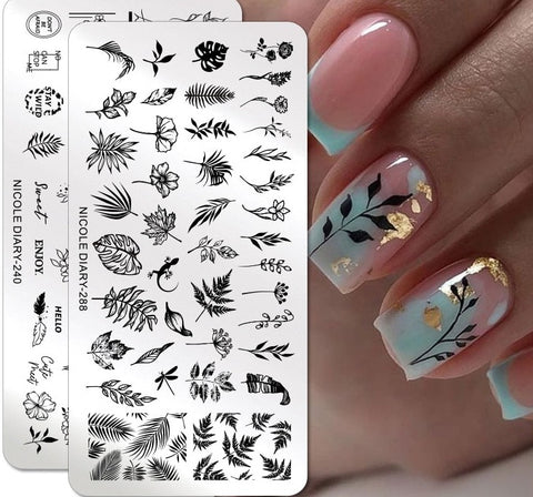 New Flower Leaves Nail Stamping Plates