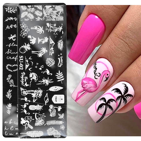 New Plam Tree Nail Stamping Plates