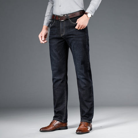 straight stretch denim jeans