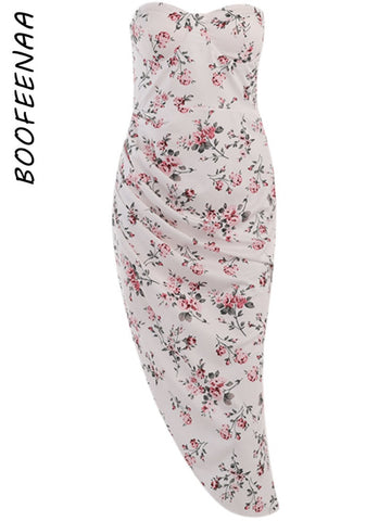 Sexy Tube Top Draped Split Long Dress