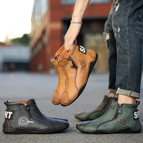 Men  Waterproof Leather Snow Boots