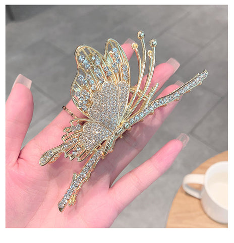 Women Butterfly  Pearl Tassel hair clip