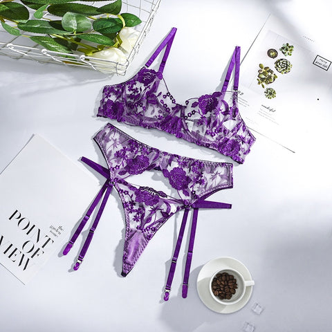 Women Bandage Lace Lingerie Set