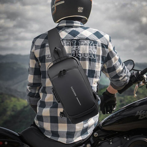 Multifunction Patent Leather Chest Bag
