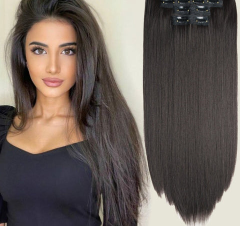 New Long Straight Clip In Hairpiece Hair Extensions