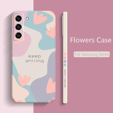 New Cartoon Flower Square Silicone Case