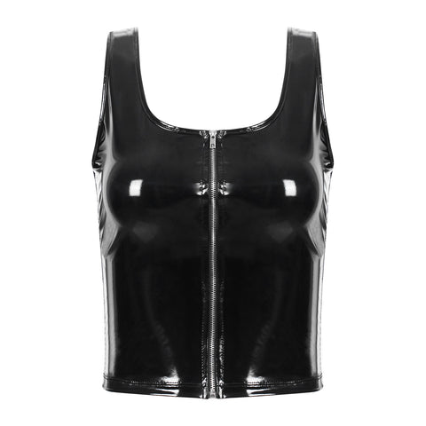 Womens Patent Leather Tank Top