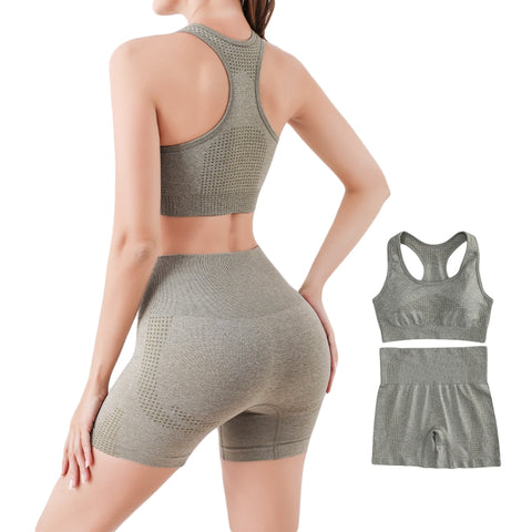 Seamless Sports Yoga Shorts Sets