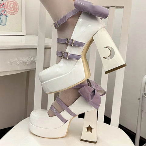 Women 2023 Spring Punk Thick Heel