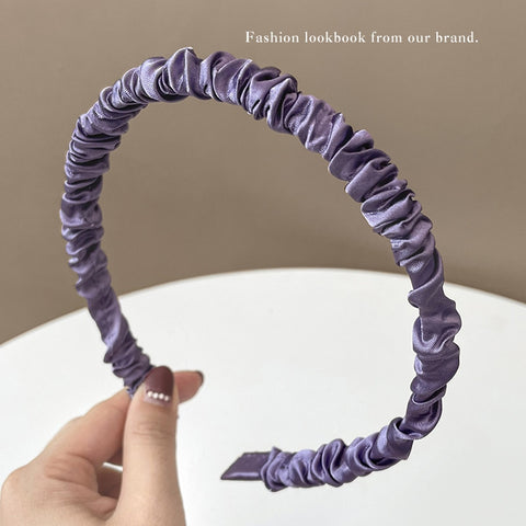 Women  Candy Color Pleated Bowknot Hairbands