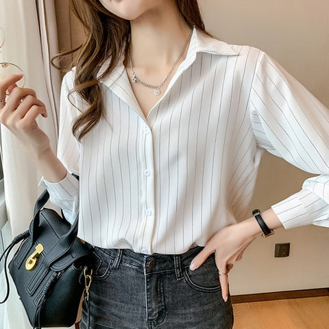 Woman Long Sleeve Chiffon Shirt
