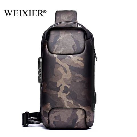 Multifunction Patent Leather Chest Bag
