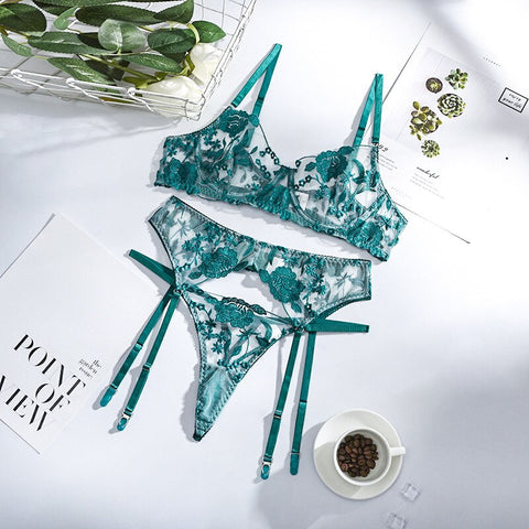 Women Bandage Lace Lingerie Set