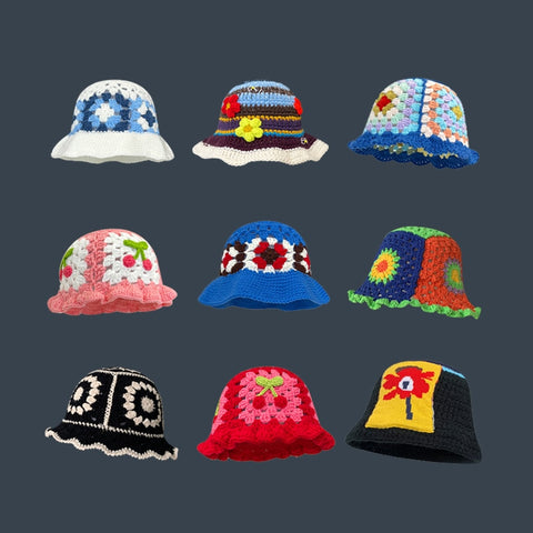 2023 Flower Crochet Bucket Hat