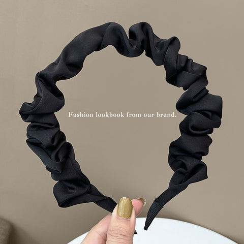 Women  Candy Color Pleated Bowknot Hairbands