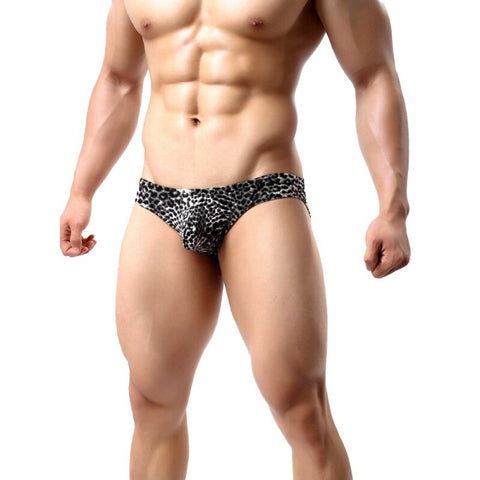 Men Sexy Triangle Leopard Briefs