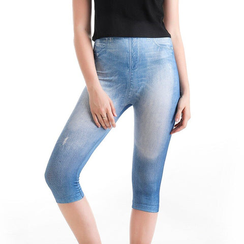 Women Stretch Printed Leggings Short
