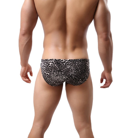 Men Sexy Triangle Leopard Briefs