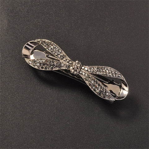 Women Crystal Pearl Bow Hair Clips
