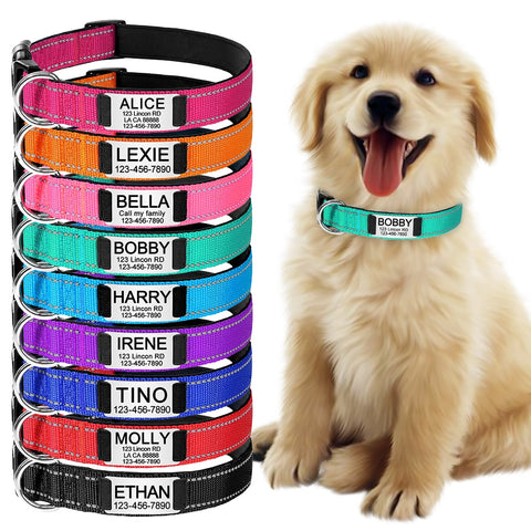 New Adjustable Reflective Nylon Dog Collars