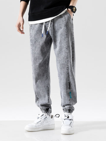 Spring Summer Black Blue Baggy Jeans