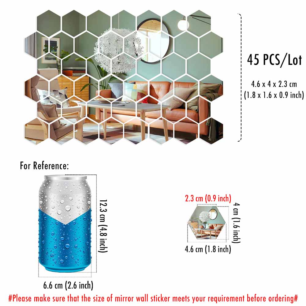 Hexagon Mirror Wall Stickers