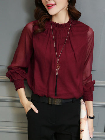 Women Long Sleeve Ruffled shirts