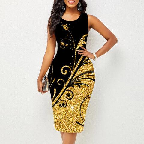 Women Floral Print Round Dress