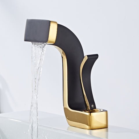 Brass Gold White Bathroom Basin Faucet
