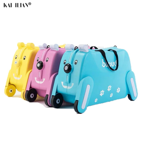 Ride-on Suitcase on wheels for kids Carry on child Rolling luggage