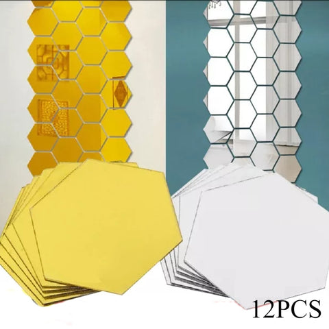 12pcs 3D Mirror Wall Sticker